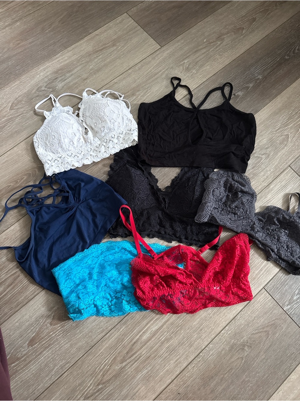 Women’s Lace Bralette - Black, White, Navy, Red, Turquoise, Gray